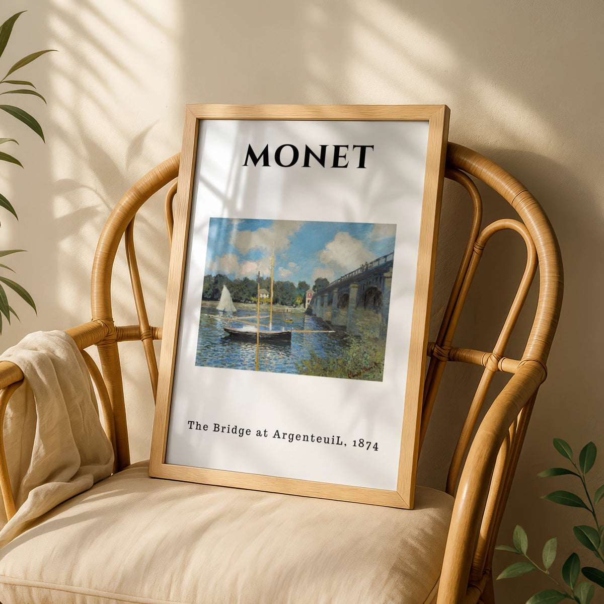 Monet Bridge at Argenteuil Wall Art Print | Impressionist Poster, Living Room Decor – product image 3