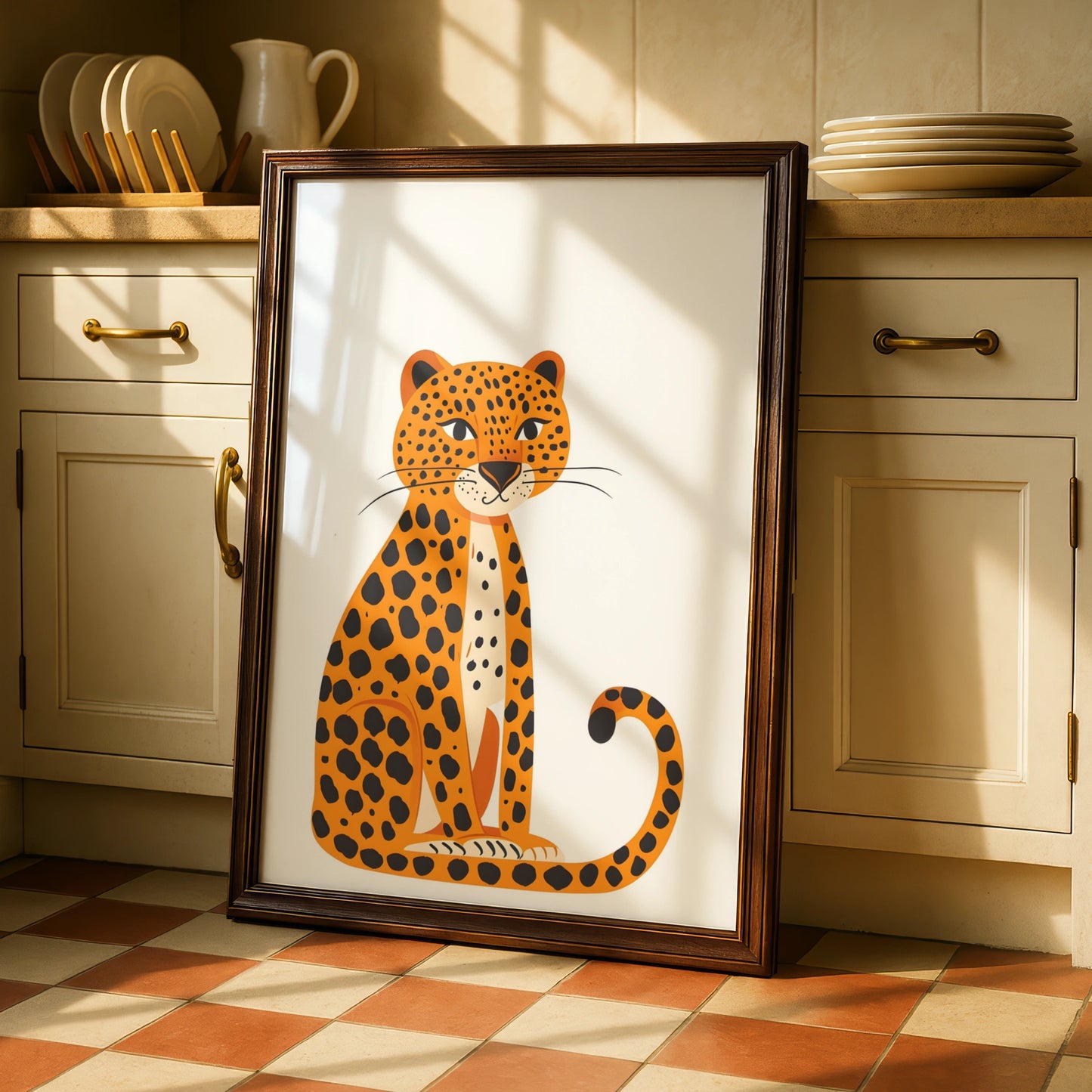 Leopard Nursery Wall Art, Cute Safari Animal Print, Kids Room Jungle Poster, Baby Decor
