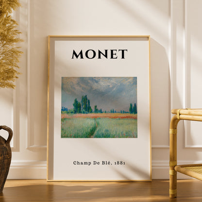 Monet Champ De Ble 1881 Wall Art Print | Impressionist Landscape Poster, Living Room – product image 1