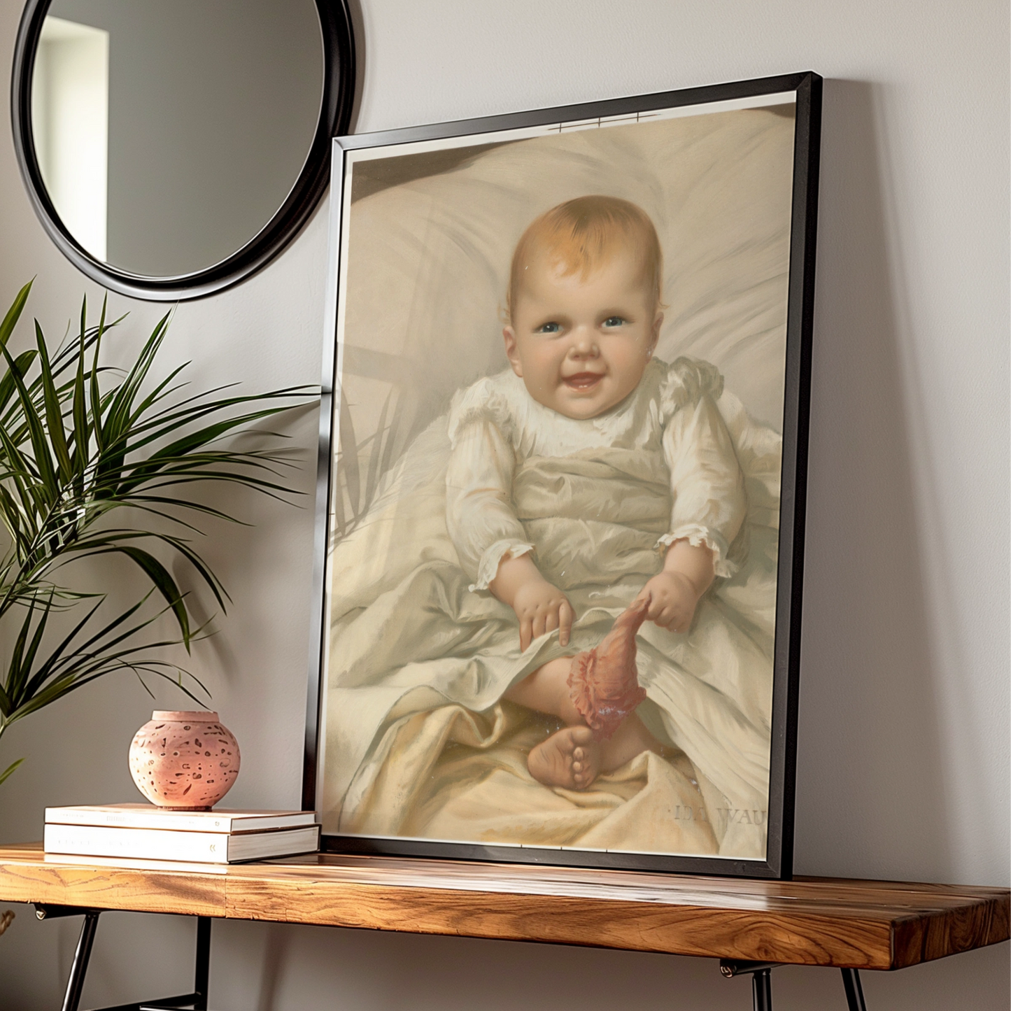 Creepy Victorian Baby Halloween Art Print, Spooky Vintage Portrait Poster, Dark Humour Wall Art