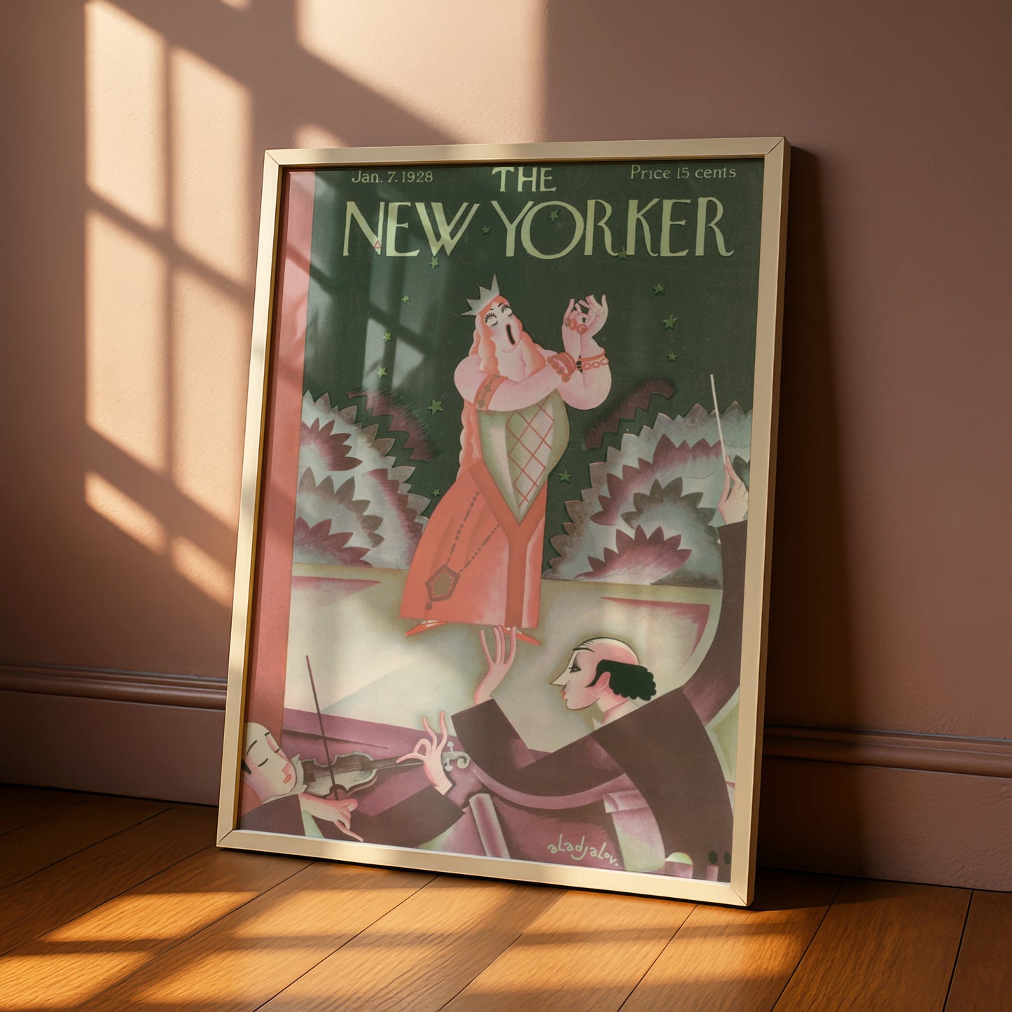 New Yorker 1928 Opera Singer Poster, Vintage Art Deco Cover Print, Music Wall Art