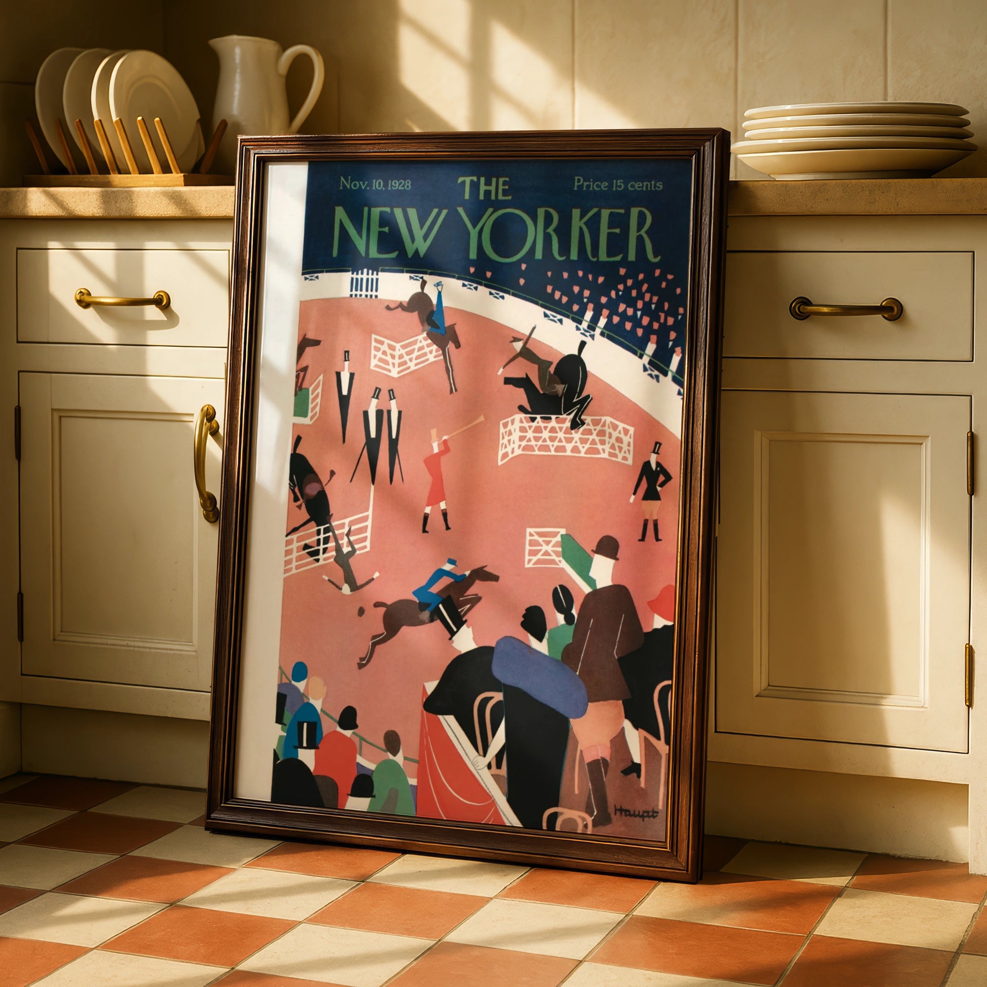 The New Yorker November 1928 Horse Show Poster, Art Deco Equestrian Wall Art Print