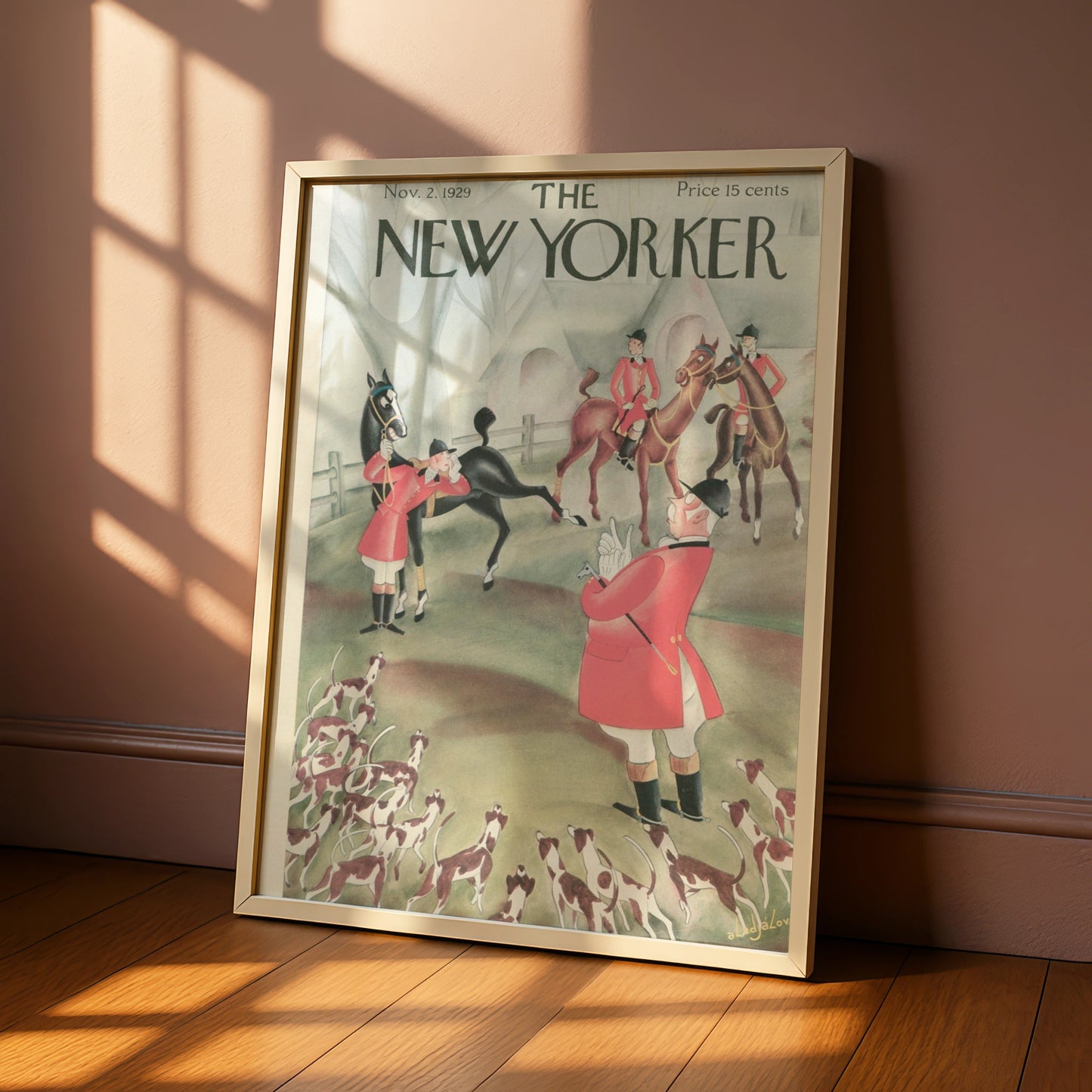 The New Yorker 1929 Fox Hunt Cover Poster, Vintage Equestrian Wall Art Print