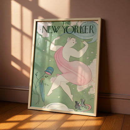 The New Yorker May 1927 Vintage Cover Poster, Art Deco Spring Wall Art Print