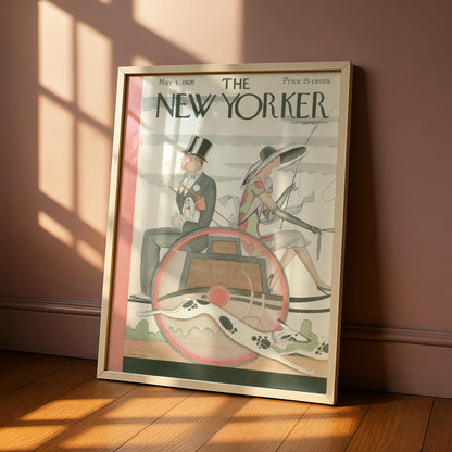 New Yorker 1926 Vintage Cover Poster, Art Deco Carriage Print, Retro Wall Art