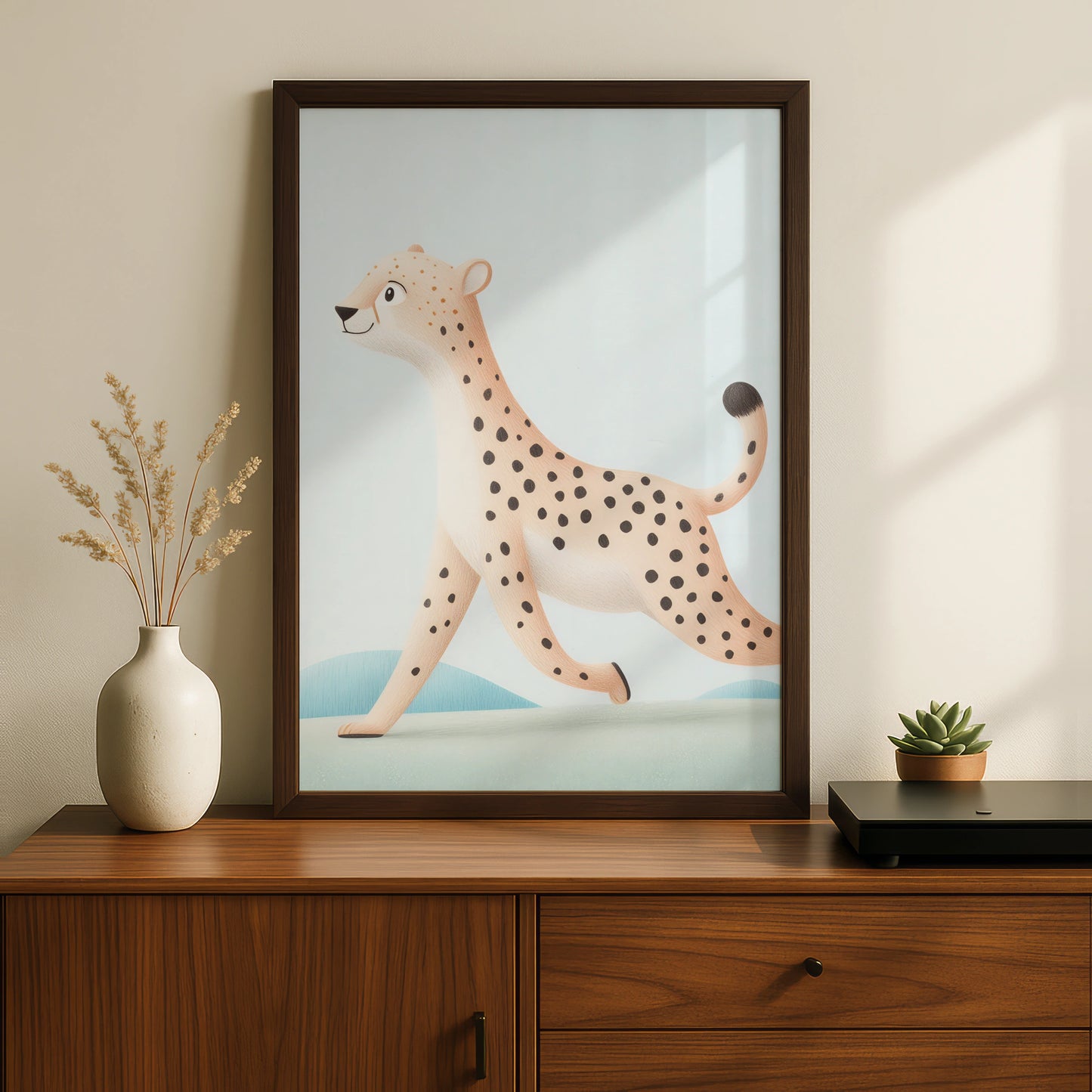 Cheetah Nursery Wall Art, Safari Animal Print, Kids Room Poster, Cute Baby Decor