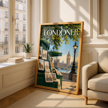 The Londoner Magazine Cover Poster, Big Ben Thames Wall Art, Vintage London Art Print, Living Room