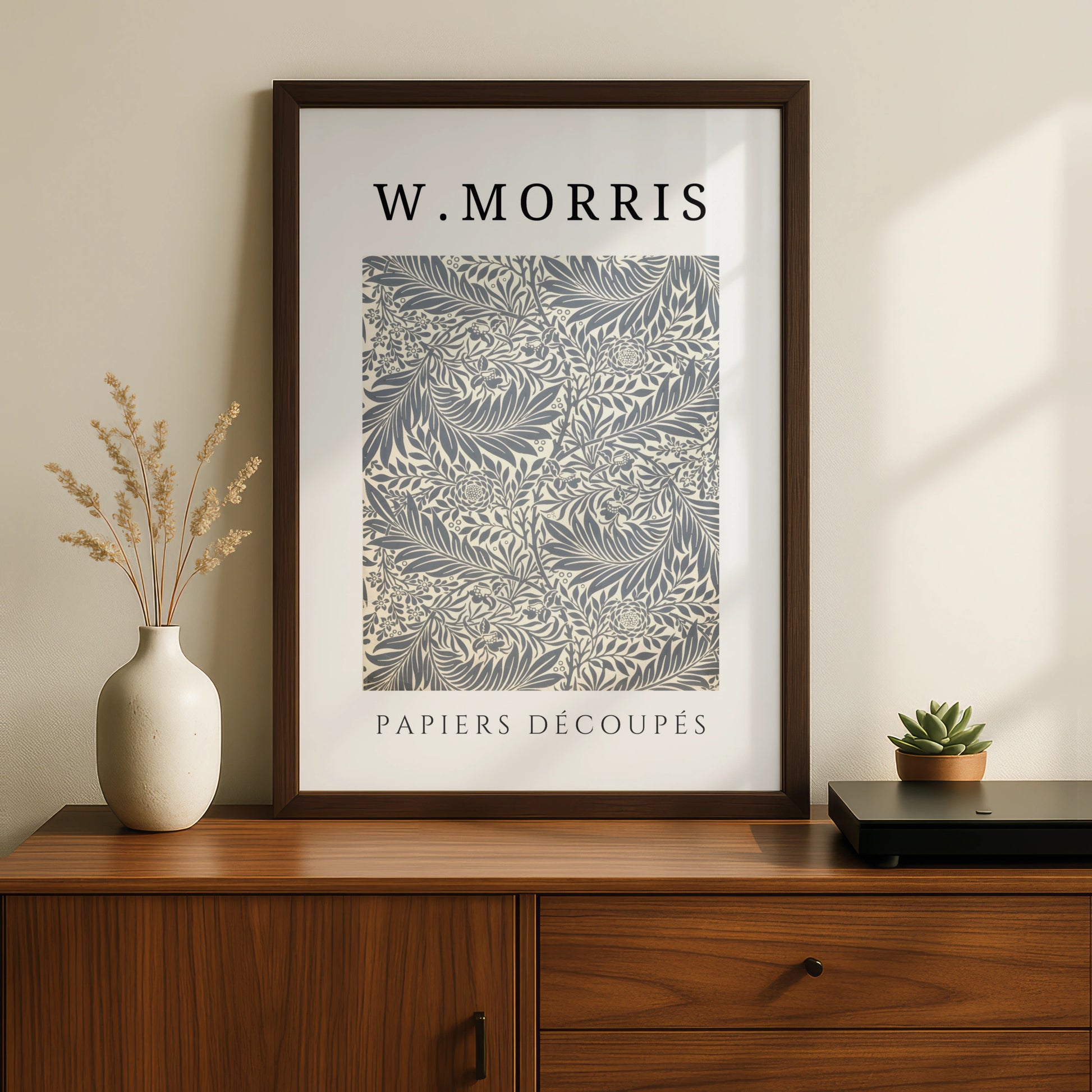 William Morris Botanical Wall Art Print | Grey Floral Leaf Poster, Vintage Gallery Print – product image 2