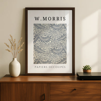 William Morris Botanical Wall Art Print | Grey Floral Leaf Poster, Vintage Gallery Print – product image 2