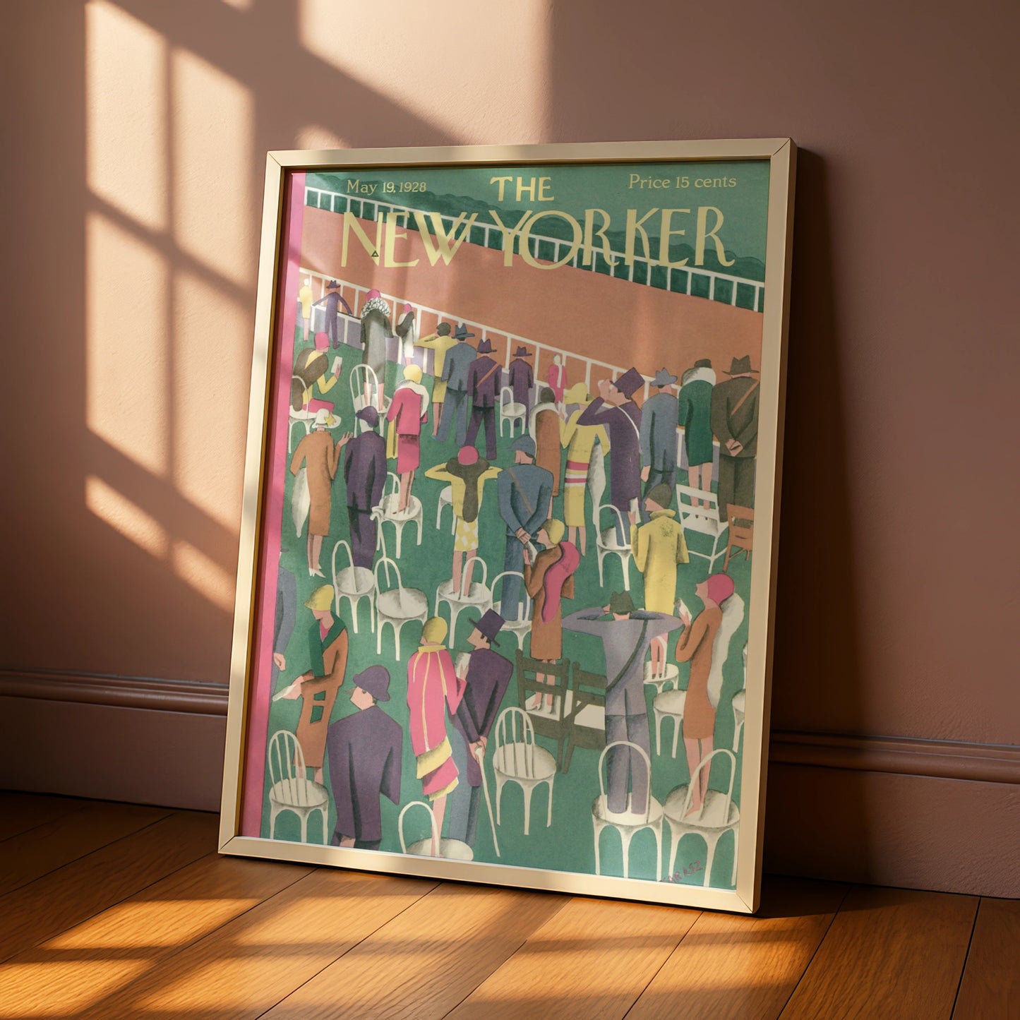 New Yorker 1928 Horse Racing Poster, Vintage Art Deco Wall Art, Race Day Print
