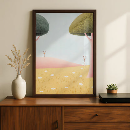 Giraffe Nursery Wall Art, Cute Safari Print, Baby Animal Poster, Kids Room Decor