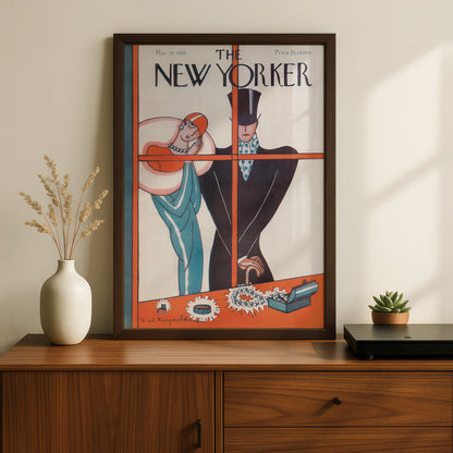 The New Yorker March 1926 Art Deco Cover Poster, Vintage 1920s Fashion Wall Art