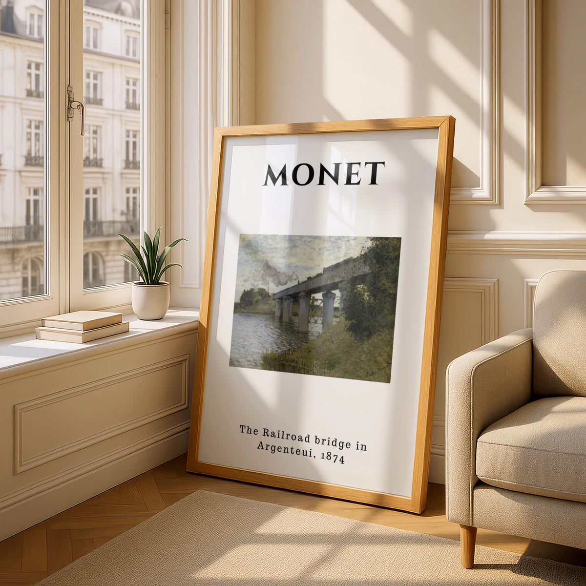 Monet Railroad Bridge Argenteuil Wall Art Print | Impressionist Vintage Poster – product image 4
