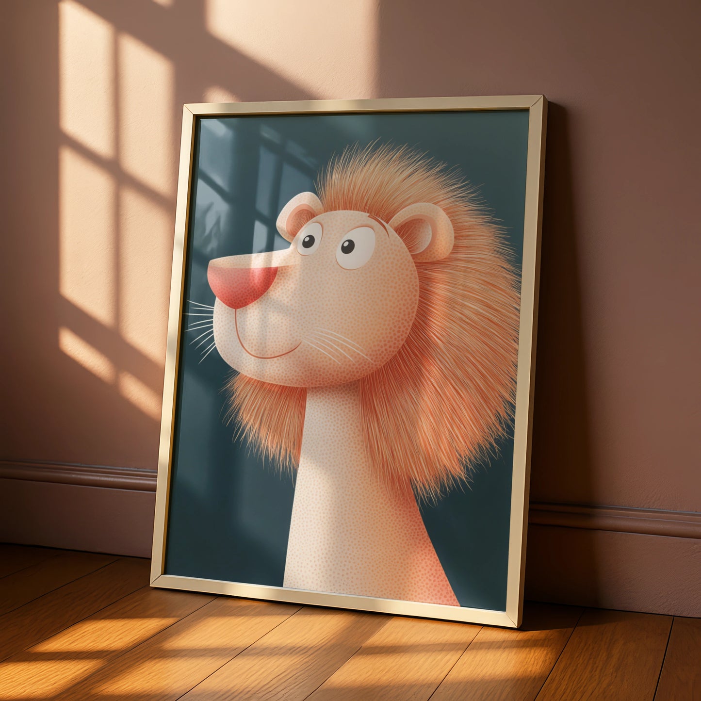 Lion Nursery Wall Art, Cute Lion Print, Baby Boy Room Poster, Kids Animal Decor