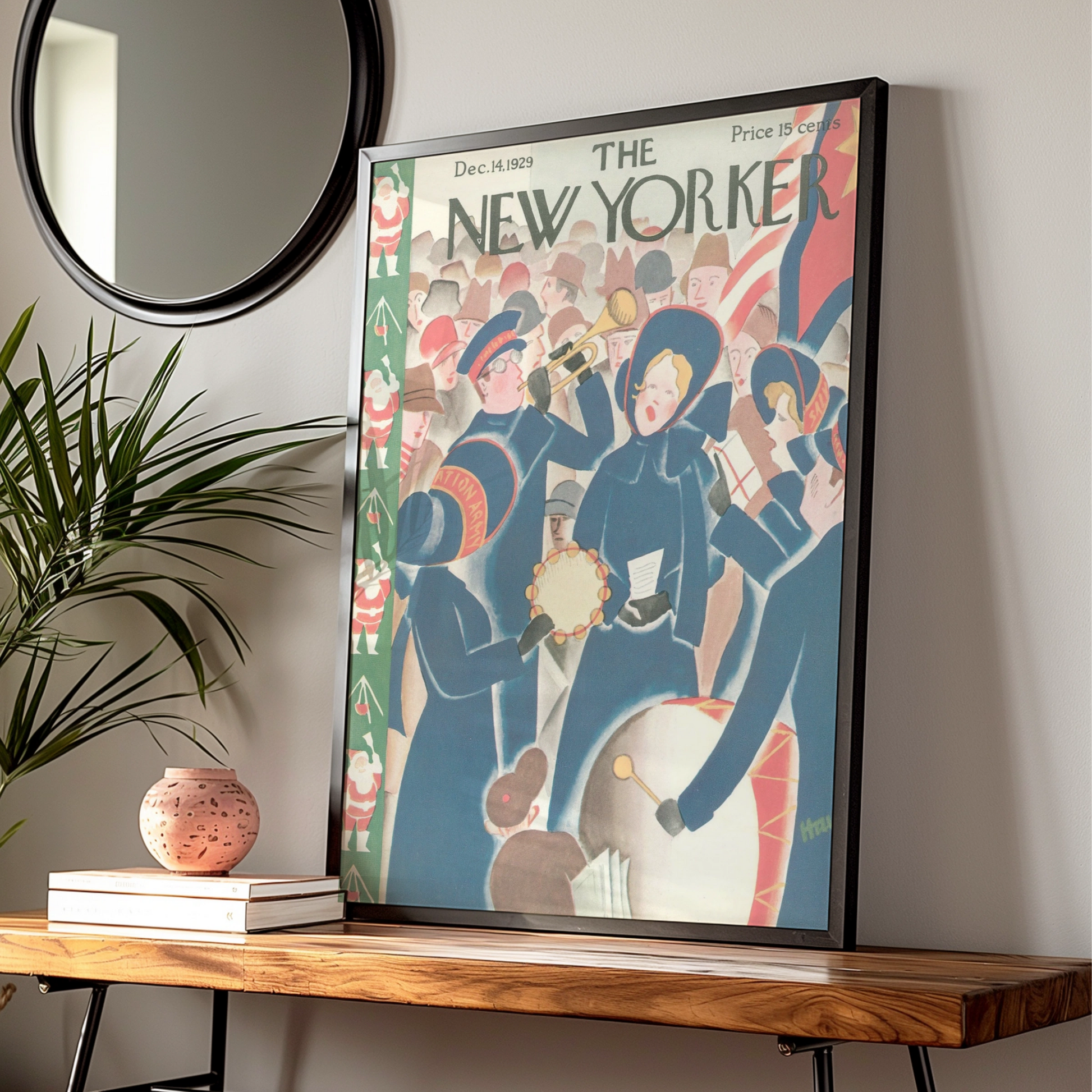 The New Yorker December 1929 Cover Poster, Salvation Army Christmas Art Print