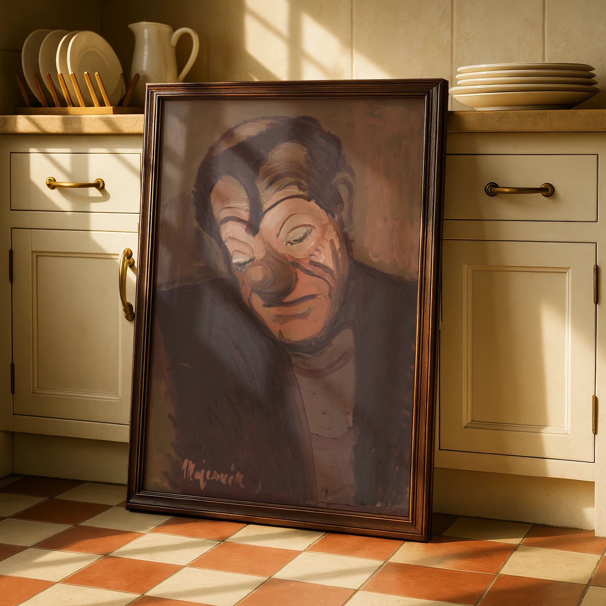 Halloween Creepy Face Poster, Spooky Portrait Wall Art, Dark Gothic Print, Horror Decor