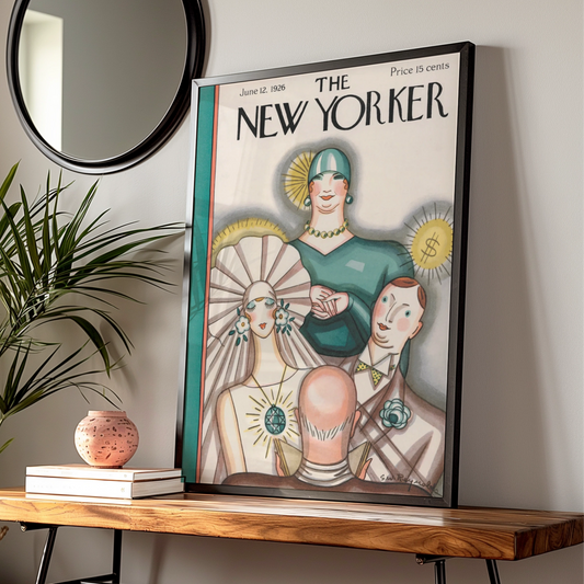 The New Yorker June 1926 Cover Art Poster, Art Deco Fashion Wall Art Print