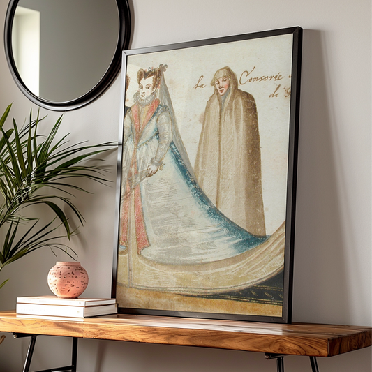 Renaissance Italian Costume Art Print, La Consorte del Castelan di Roma, Vintage Wall Poster