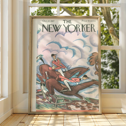 The New Yorker October 1927 Fox Hunt Cover Poster, Vintage Equestrian Wall Art