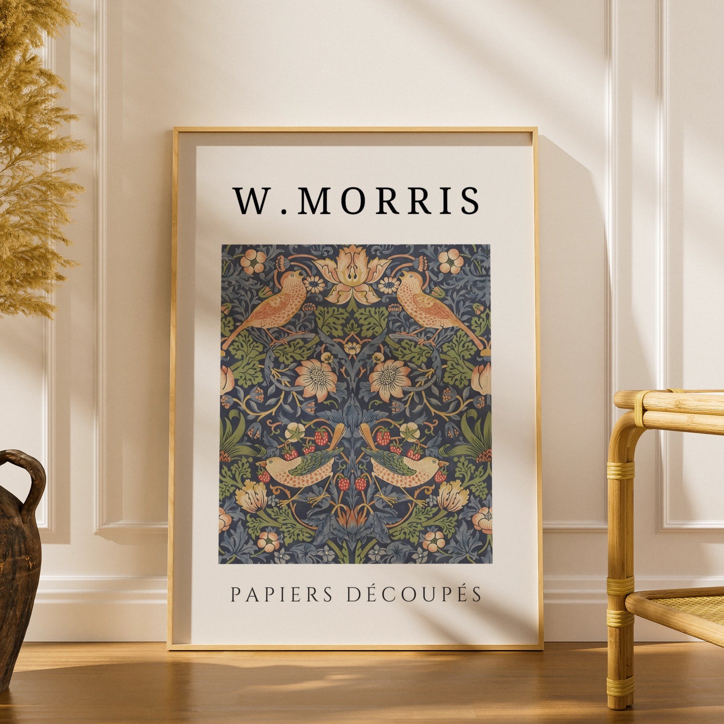William Morris Strawberry Thief Wall Art Print | Floral Bird Vintage Botanical Poster – product image 1