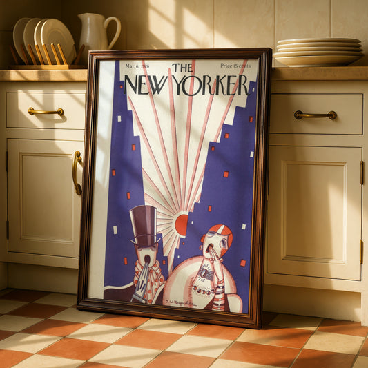 The New Yorker March 1926 Cover Poster, Art Deco Vintage Magazine Wall Art Print