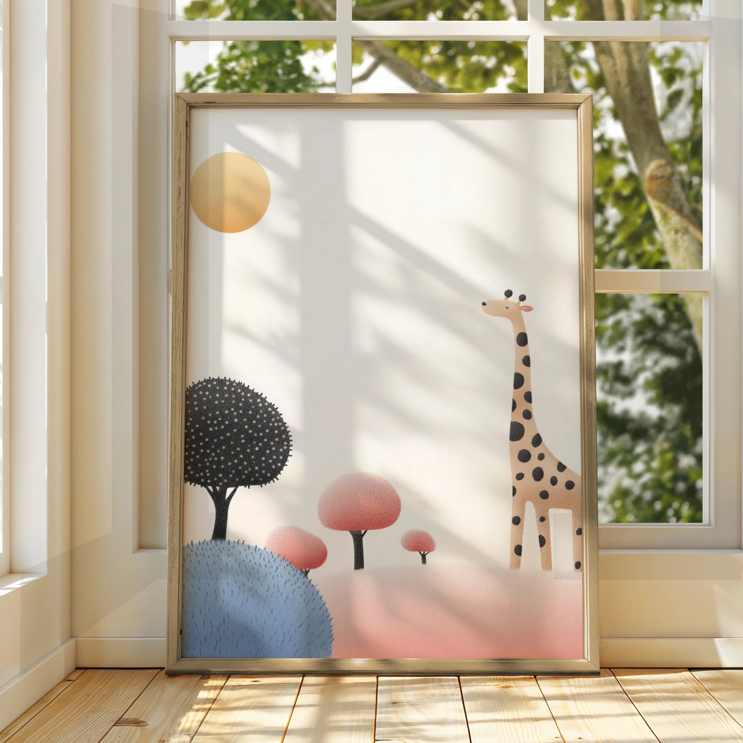Giraffe Nursery Wall Art, Safari Animal Print, Baby Room Poster, Kids Boho Decor