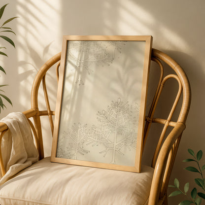 Vintage Japanese Botanical Print, Bijutsukai 1901, Minimalist Tree Wall Art, Japandi Poster – A5 White frame