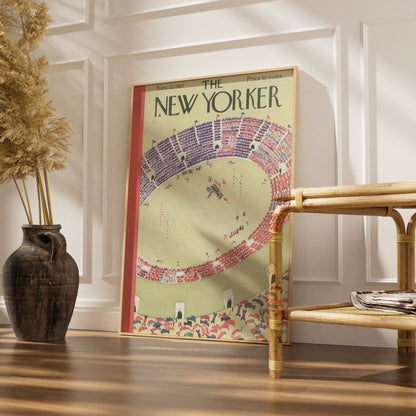 The New Yorker 1927 Football Stadium Poster, Vintage Sports Wall Art Print
