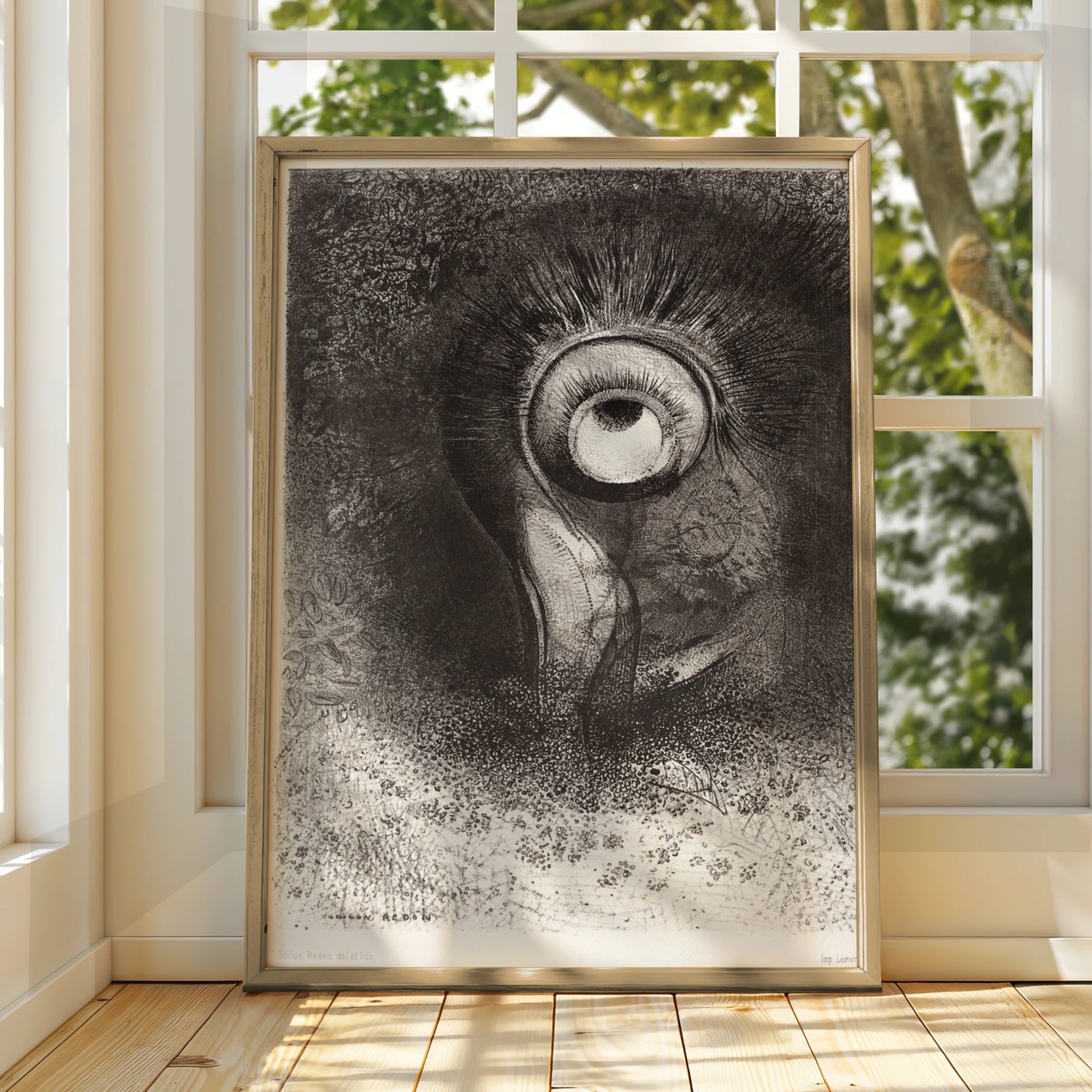Odilon Redon Eye Halloween Art Print, Dark Surreal Gothic Horror Wall Poster