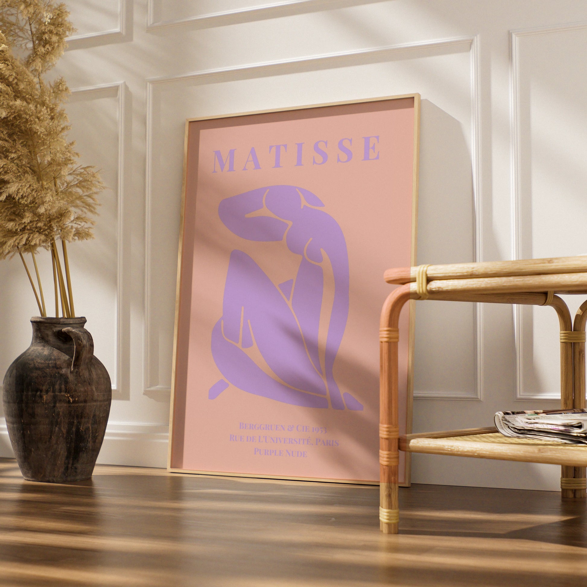 Matisse Purple Nude Poster, Maximalist Figure Wall Art, Pink Lavender Exhibition Print