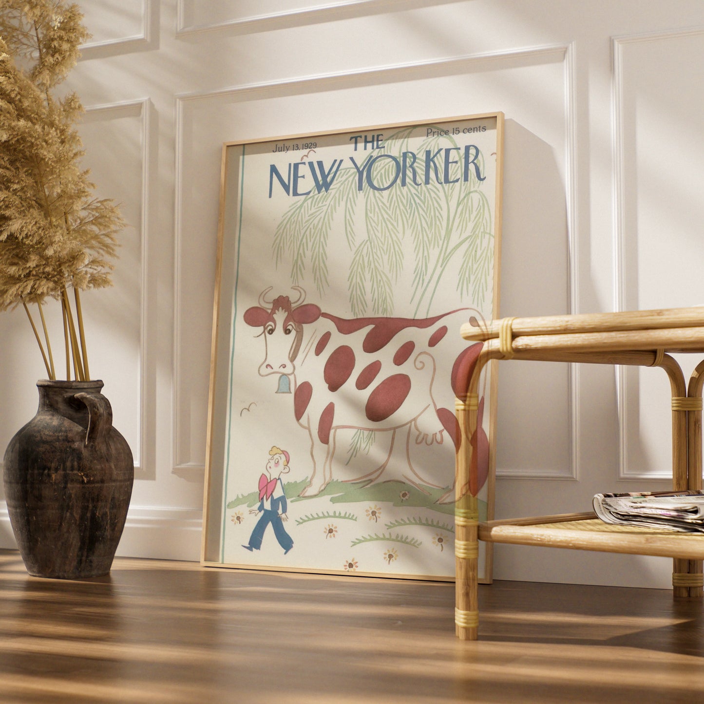 New Yorker 1929 Cow Cover Poster, Vintage Magazine Wall Art, Retro Farm Print
