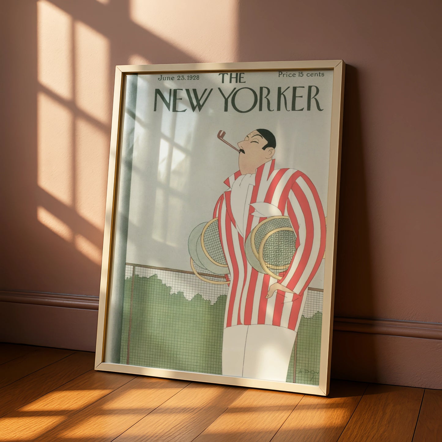 The New Yorker 1928 Tennis Poster, Vintage Art Deco Magazine Cover Wall Art Print