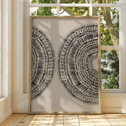 Abstract Circle Mark Making Print, Monochrome Wall Art, Neutral Modern Poster, Gallery Wall Decor