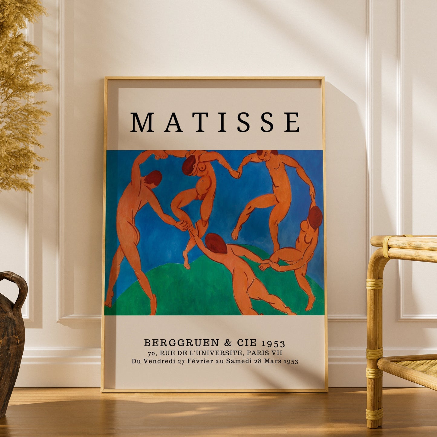 Blue Green Dance Figure Wall Art Print, Colourful Fauvist Modernist Poster – product image 1
