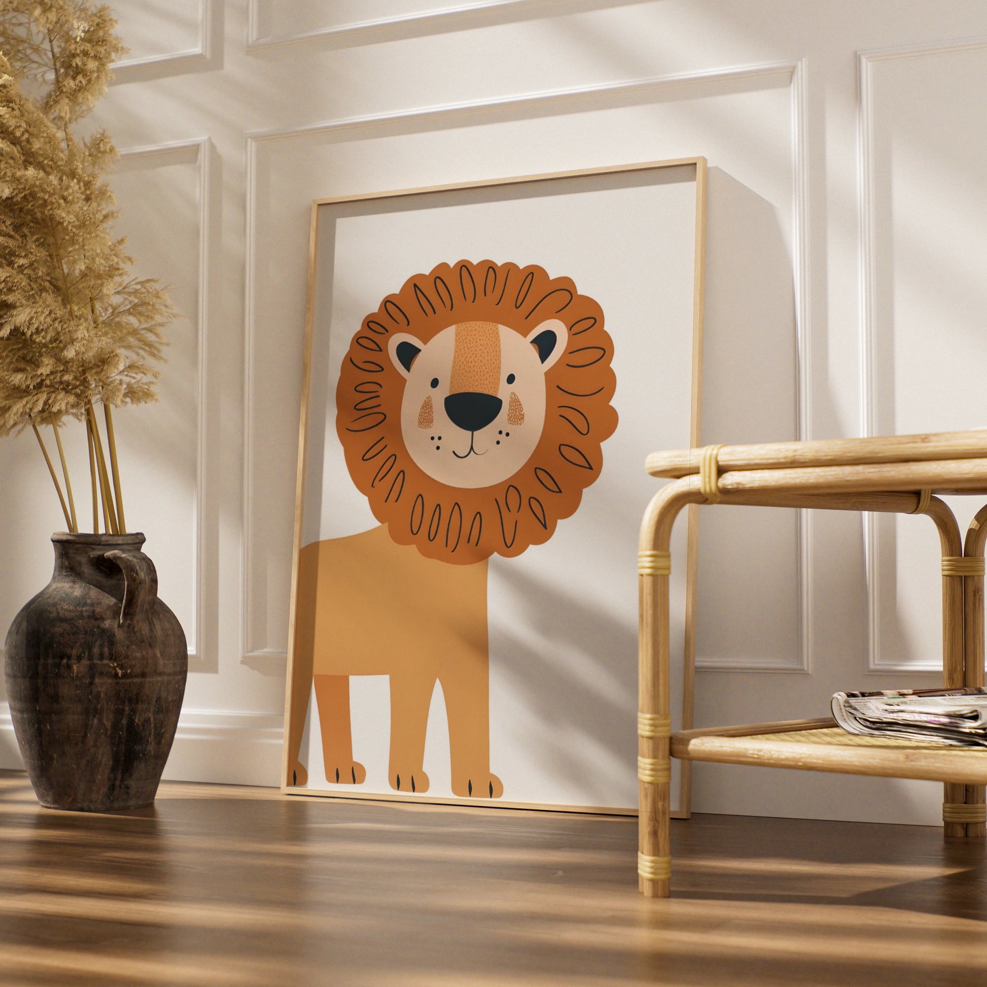 Lion Nursery Wall Art, Cute Safari Animal Print, Kids Room Poster, Baby Decor