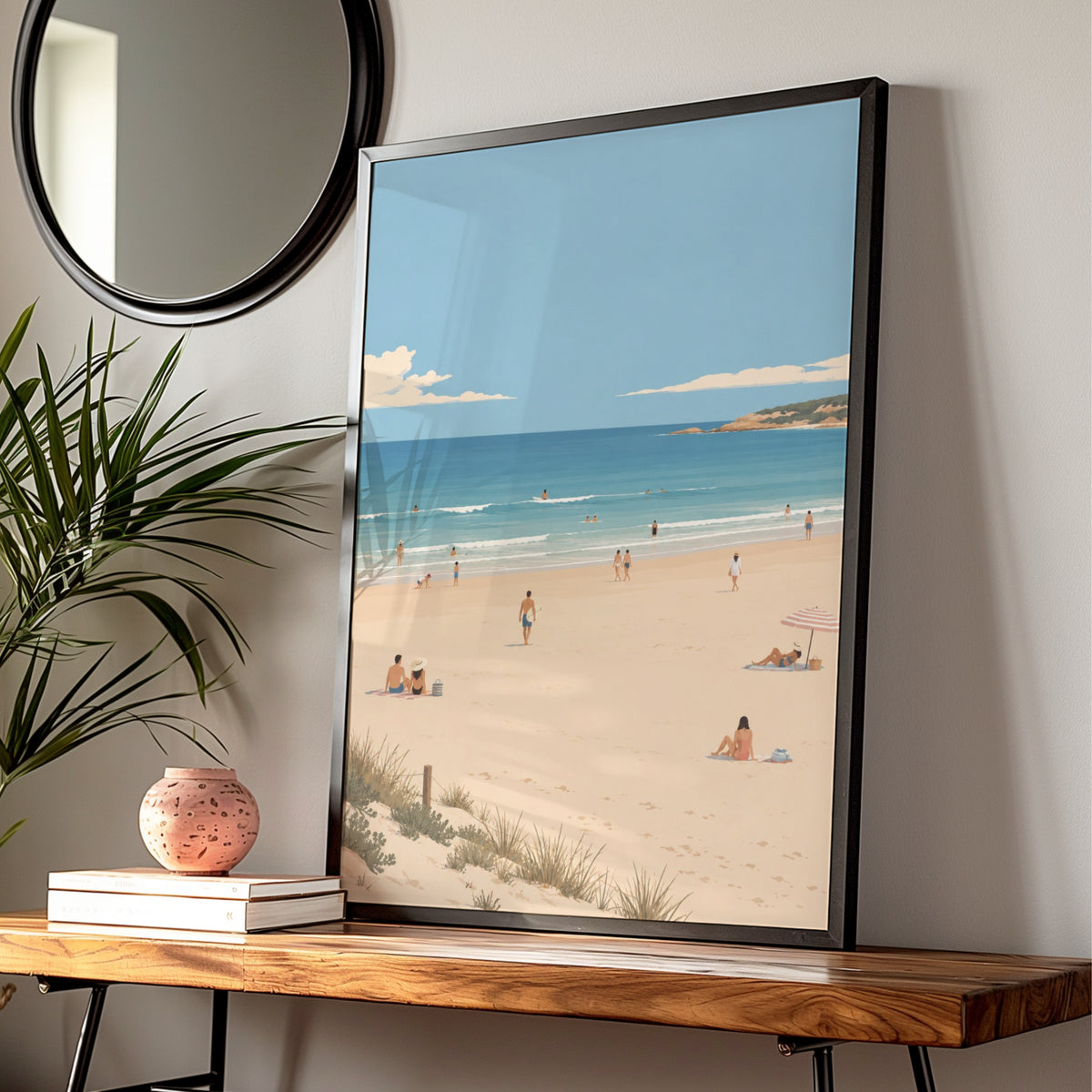 Australian Beach Scene Print, Coastal Wall Art, Summer Ocean Poster, Gallery Wall — Digital Download