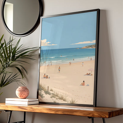 Australian Beach Scene Print, Coastal Wall Art, Summer Ocean Poster, Gallery Wall — Digital Download