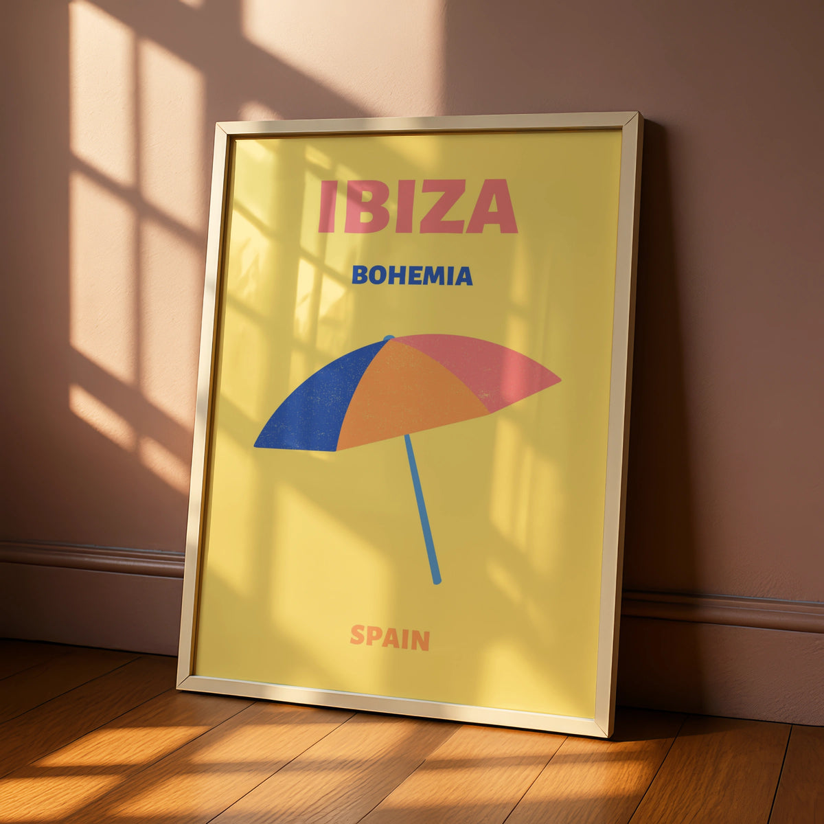 Ibiza Travel Poster, Spain Wall Art, Retro Beach Print, Boho Summer Holiday Decor