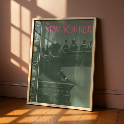 New Yorker 1926 Cover Poster, Art Deco Theatre Women, Vintage Magazine Wall Art