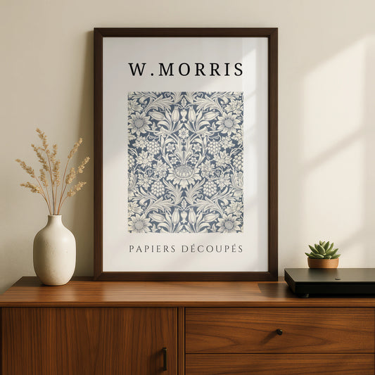 William Morris Botanical Wall Art Print | Navy Blue Floral Poster, Vintage Gallery Decor – product image 2