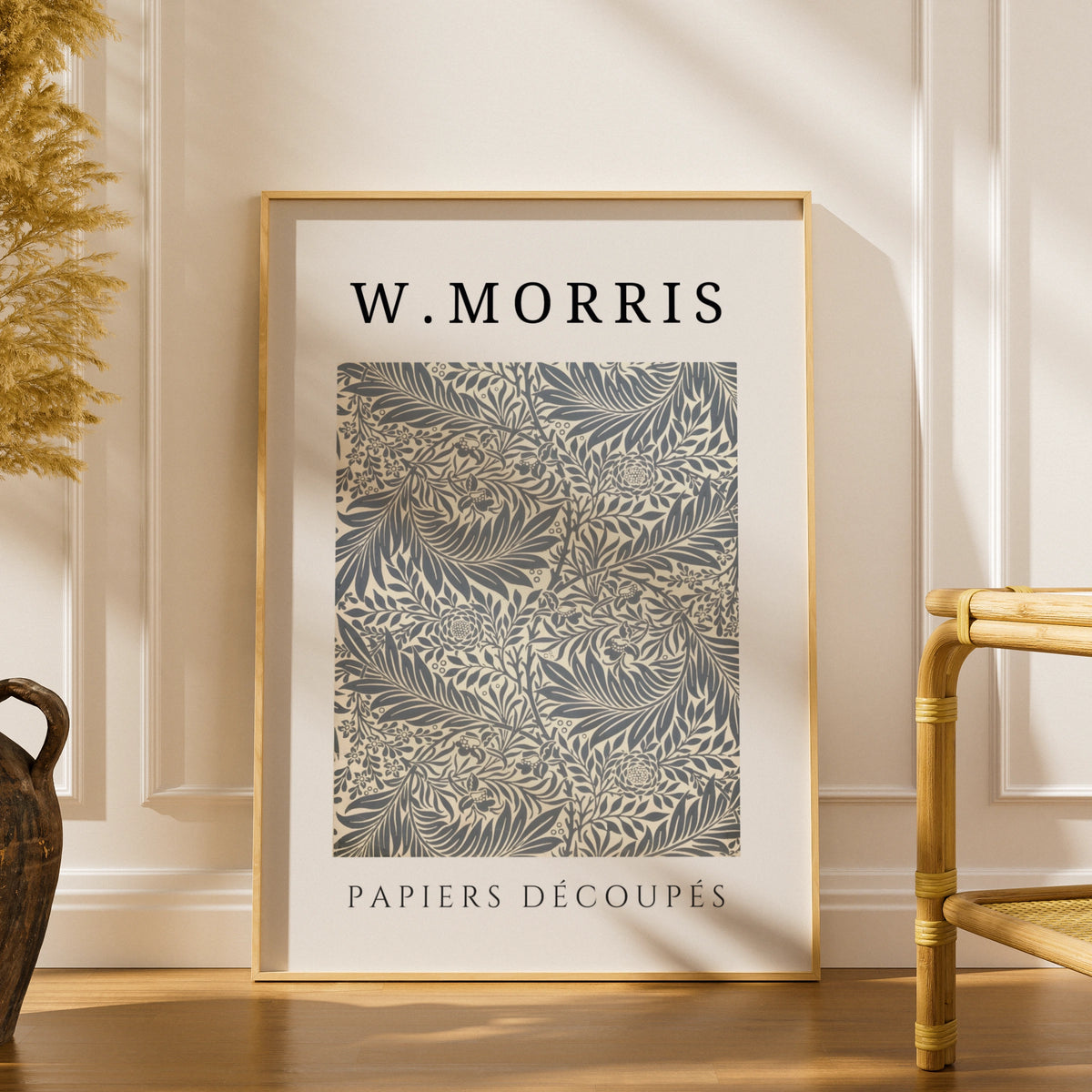 William Morris Botanical Wall Art Print | Grey Floral Leaf Poster, Vintage Gallery Print – product image 1