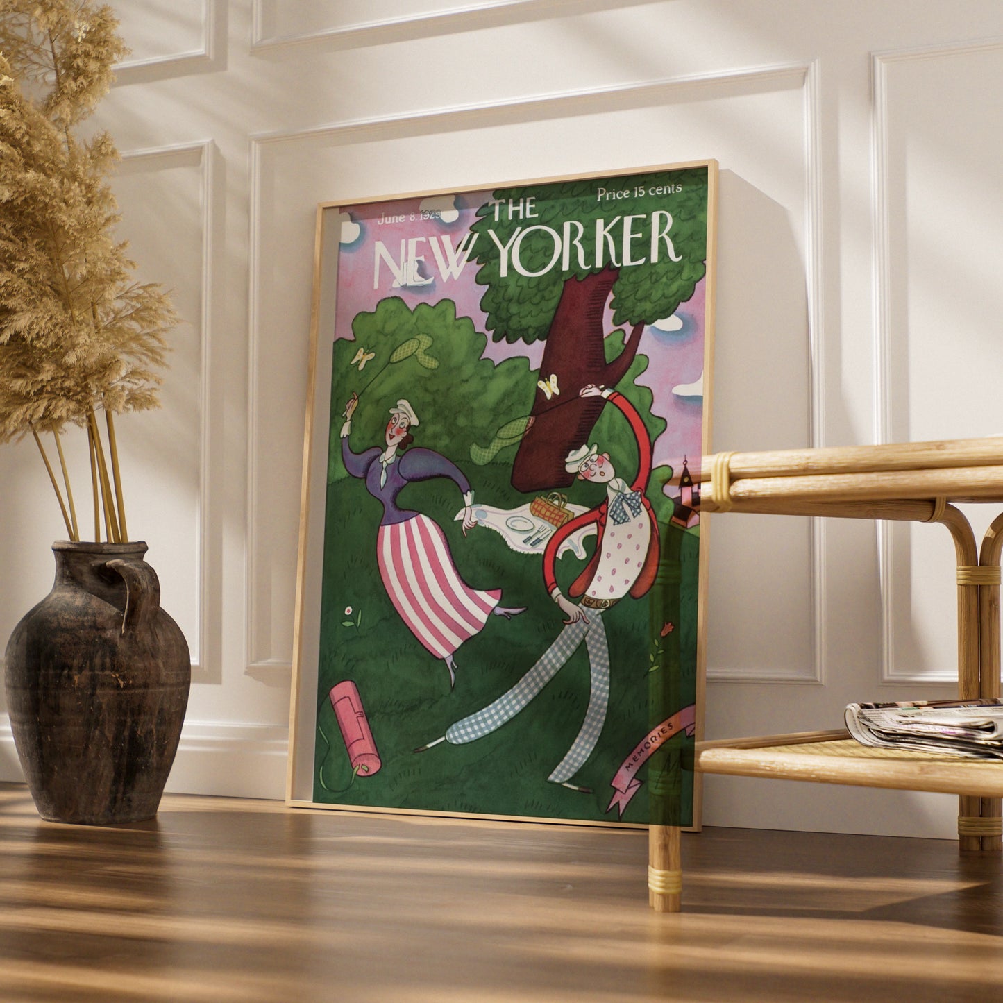 New Yorker Cover June 1929 Vintage Picnic Art Poster, Retro Summer Wall Art Print