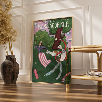 New Yorker Cover June 1929 Vintage Picnic Art Poster, Retro Summer Wall Art Print