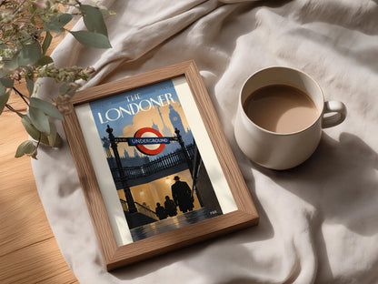 London Underground Poster, Vintage Magazine Cover Wall Art, Big Ben Art Print for Living Room