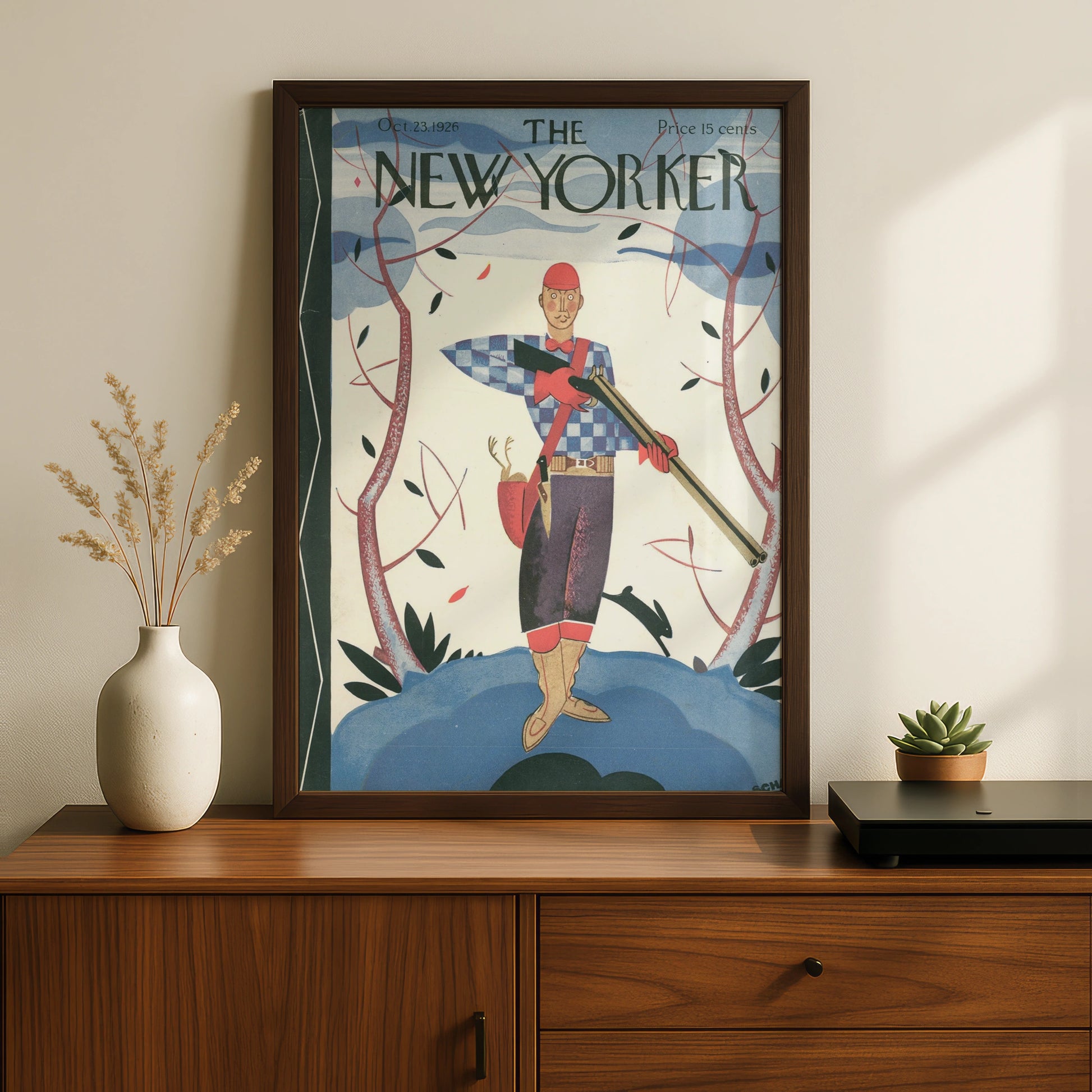 The New Yorker October 1926 Hunter Cover Poster, Vintage Art Deco Wall Art Print