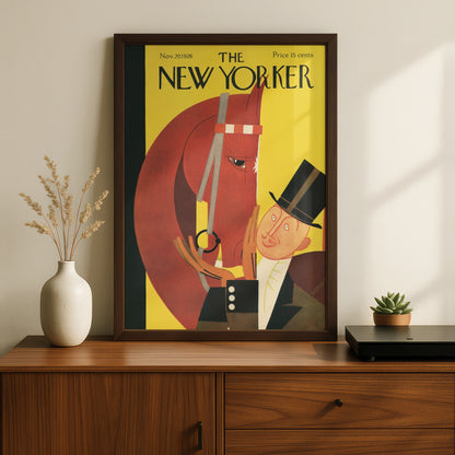 Vintage Horse Art Deco Poster, Vintage Editorial Wall Art wall art print