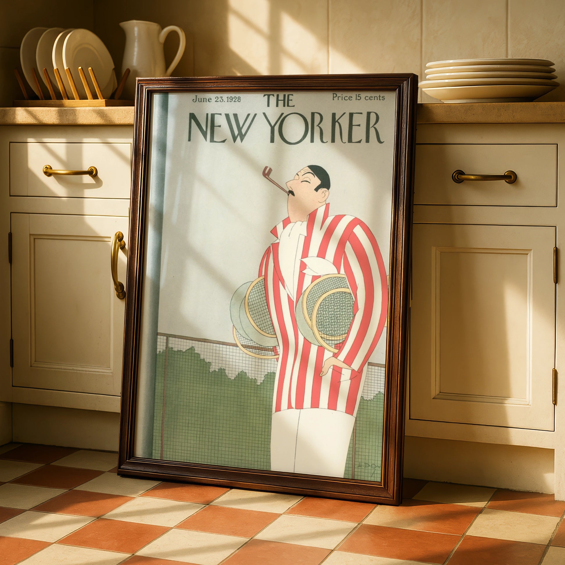 The New Yorker 1928 Tennis Poster, Vintage Art Deco Magazine Cover Wall Art Print