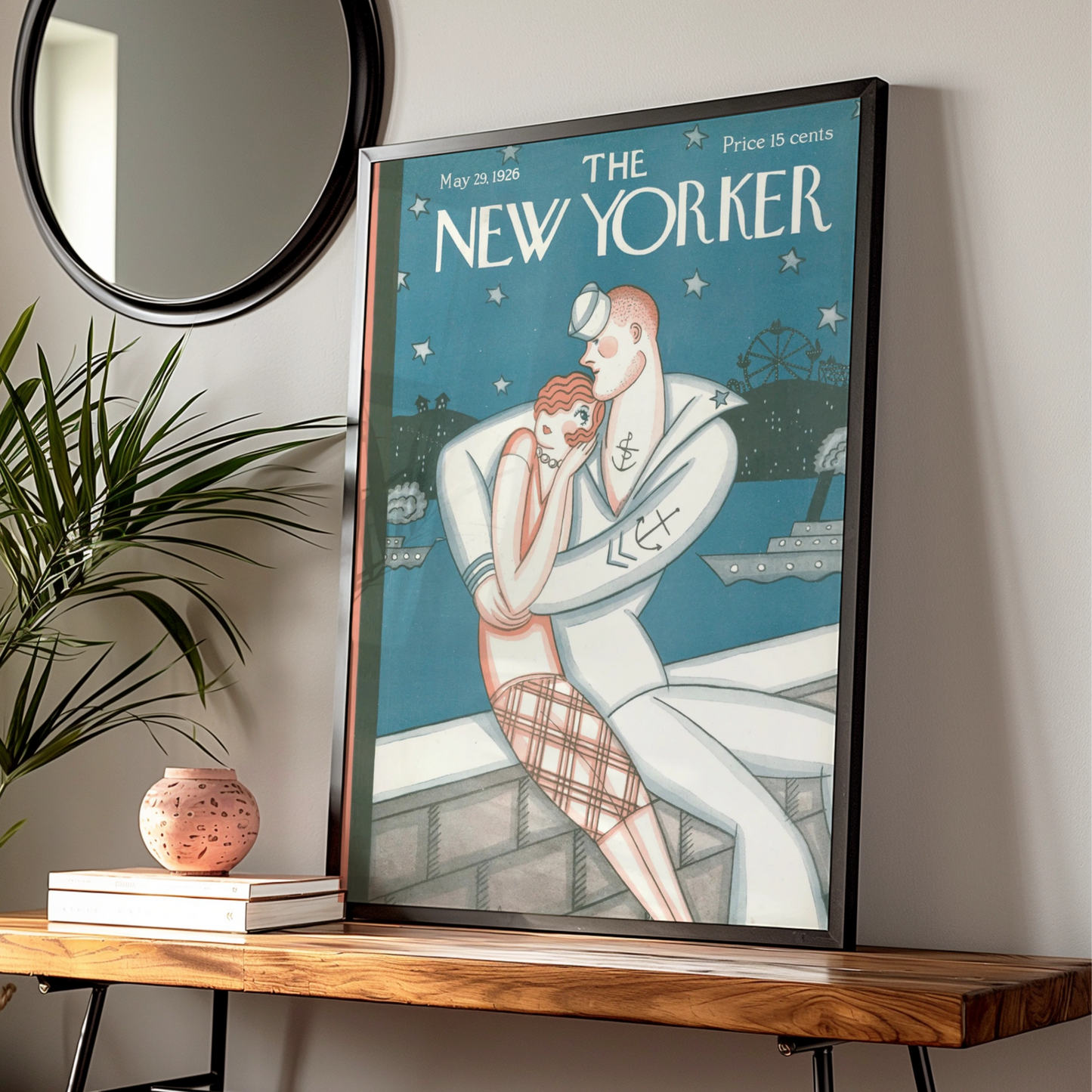 The New Yorker May 1926 Sailor Romance Cover Poster, Vintage Art Deco Wall Art