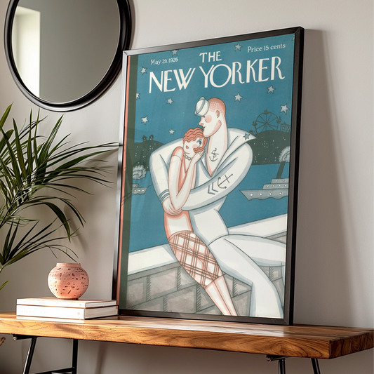 The New Yorker May 1926 Sailor Romance Cover Poster, Vintage Art Deco Wall Art