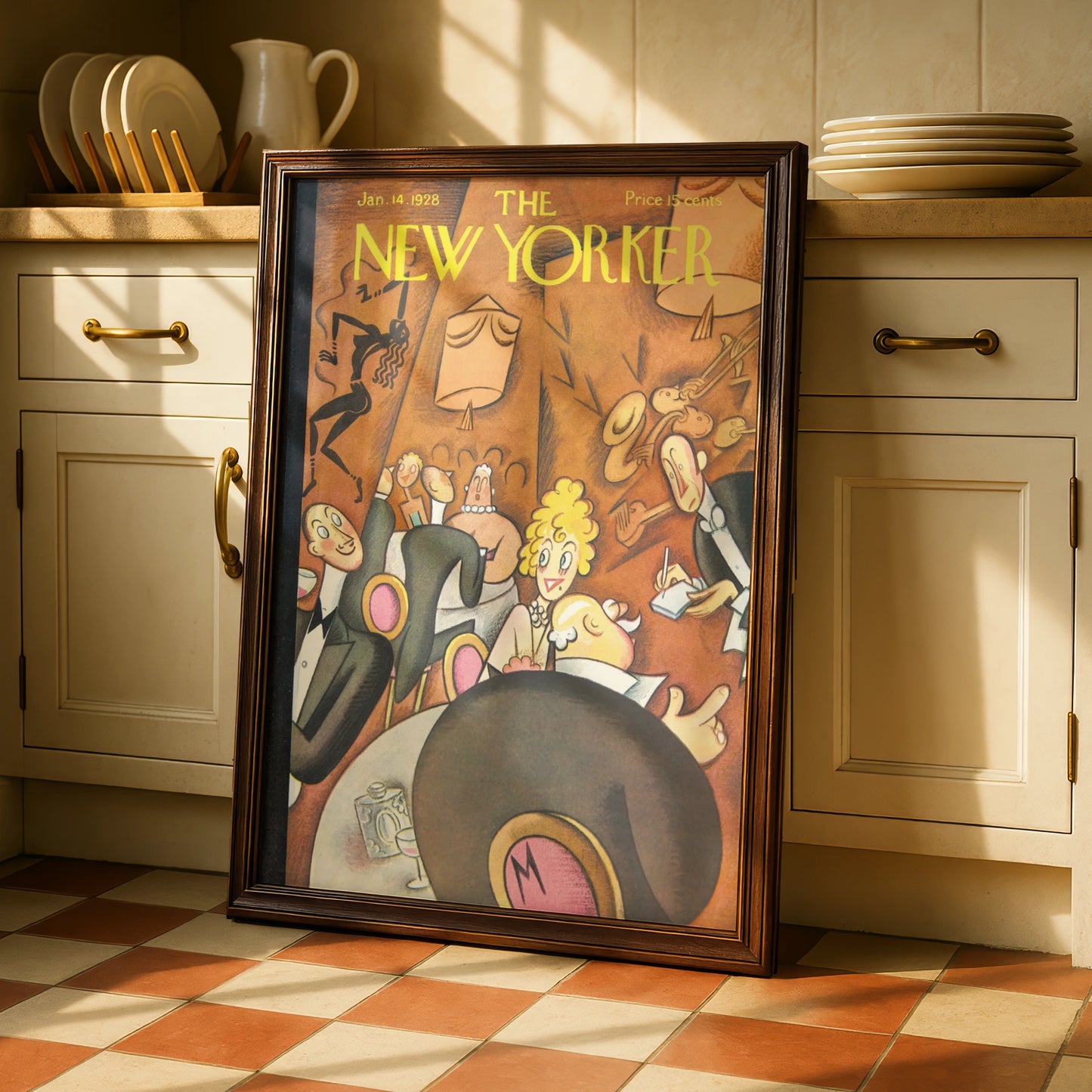 The New Yorker January 1928 Cover Art Poster, Vintage Jazz Club Wall Print